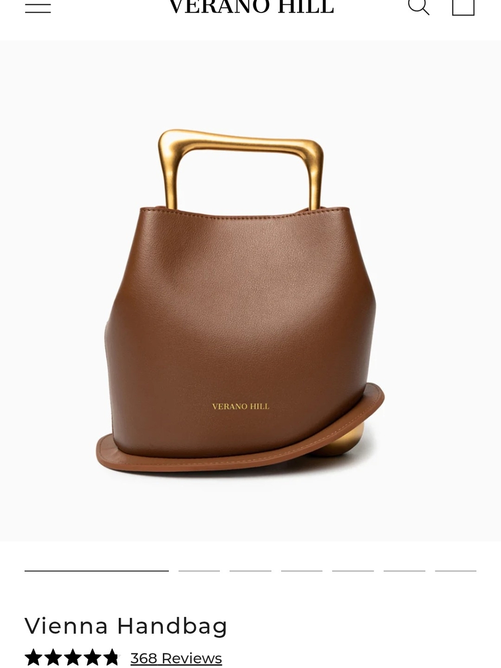 Vienna Handbag in Brown with Gold Handle